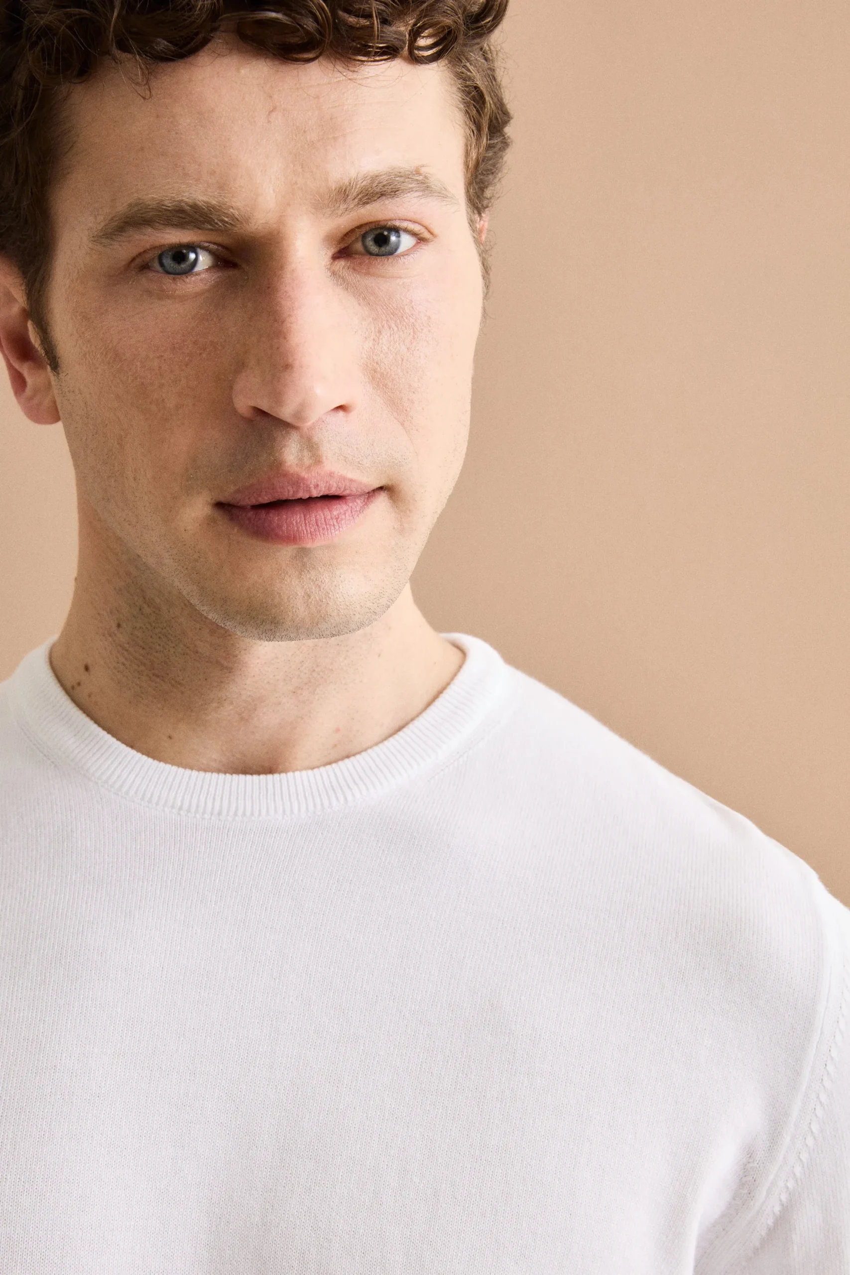 Maglia girocollo in cotone - BIANCO