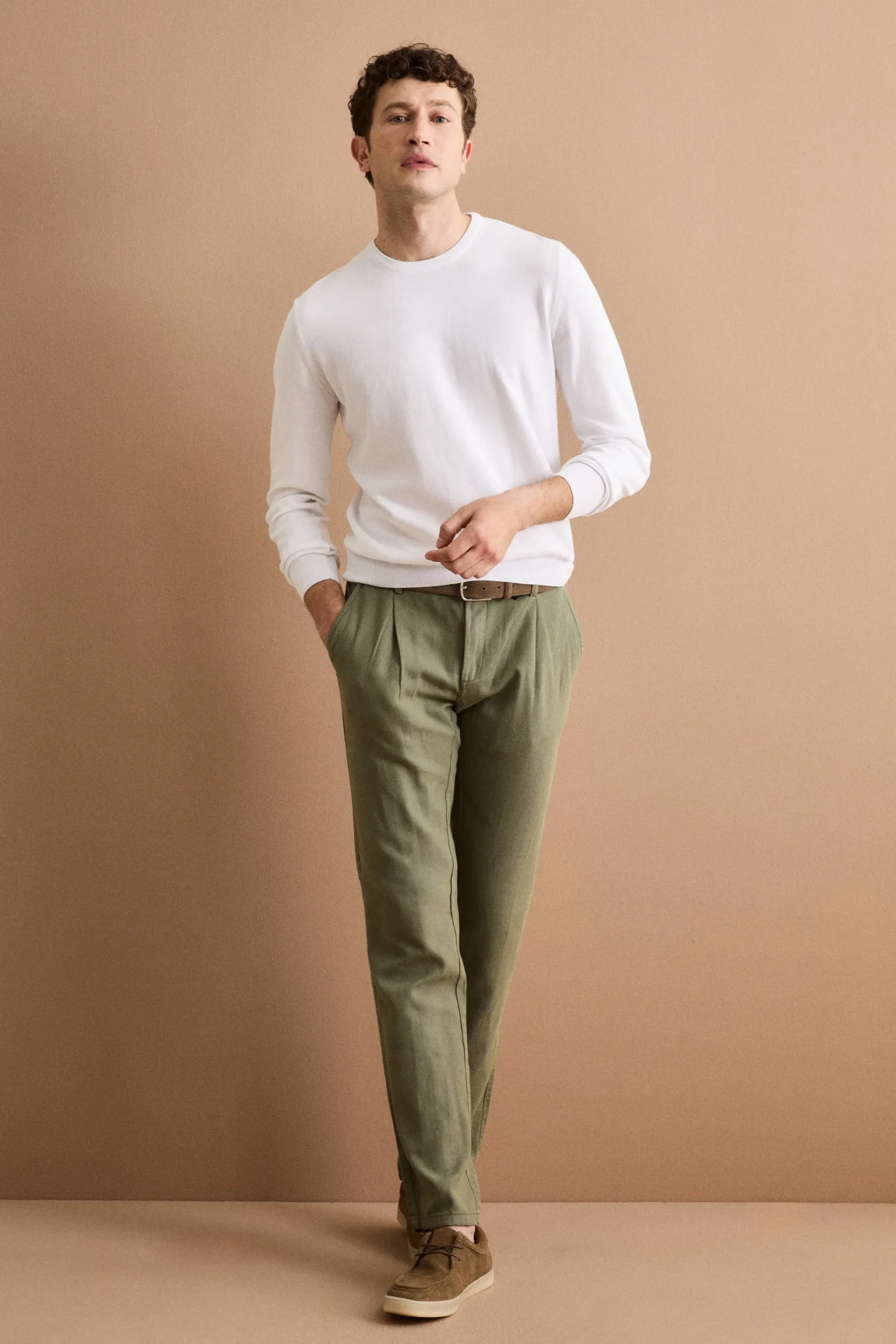 Maglia girocollo in cotone - BIANCO