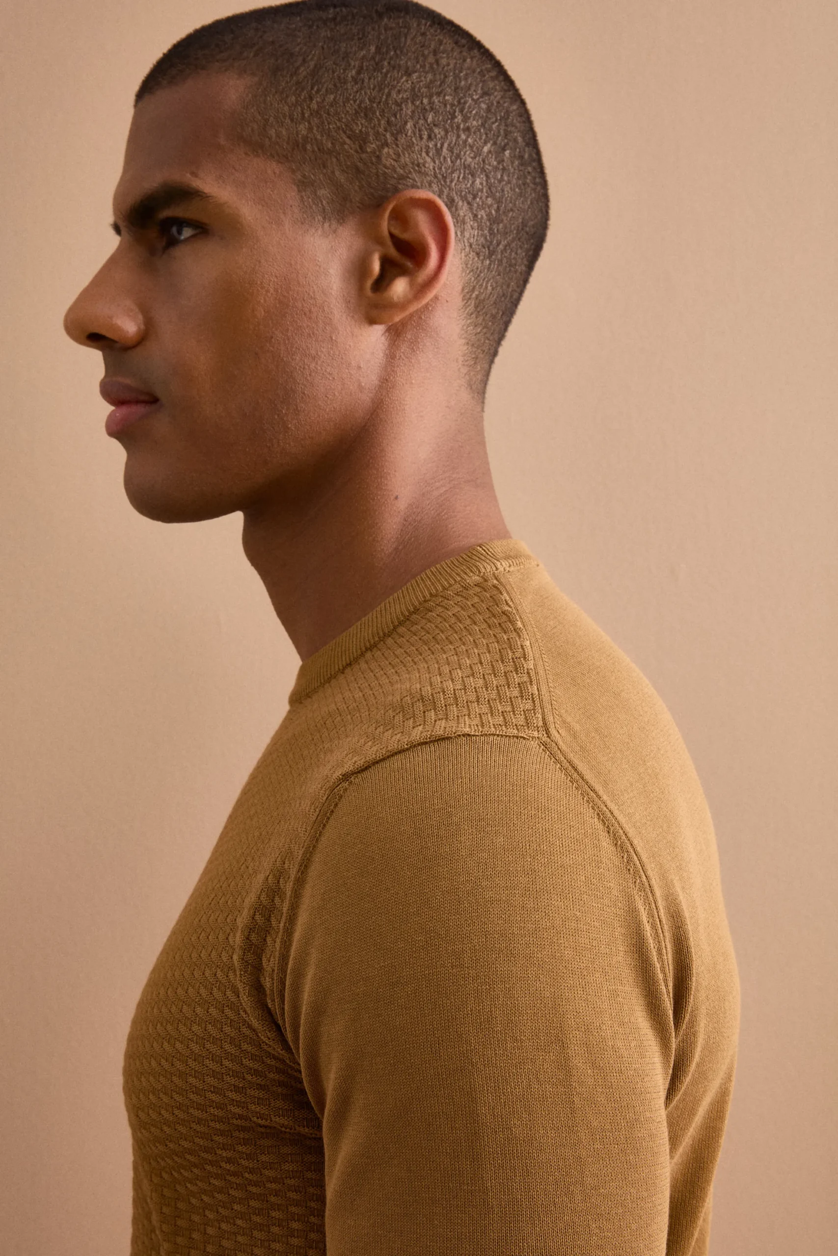 Maglia Girocollo in Cotone Crêpe - NOCCIOLA