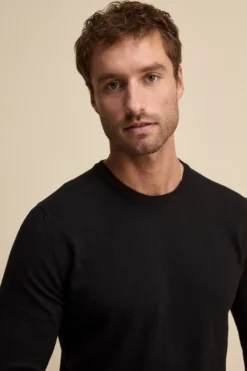 Maglia girocollo in cotone - NERO