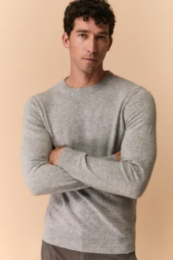 Maglia girocollo in lana - GRIGIO CHIARO