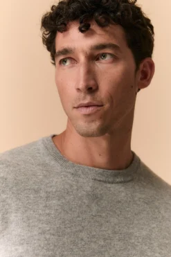 Maglia girocollo in lana - GRIGIO CHIARO