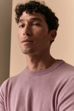 Maglia girocollo in lana - MAUVE