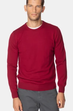 Maglia girocollo in lana - ROSSO