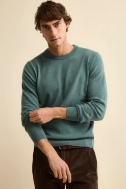 Maglia girocollo in lana - VERDE