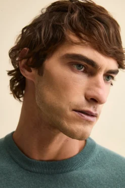 Maglia girocollo in lana - VERDE