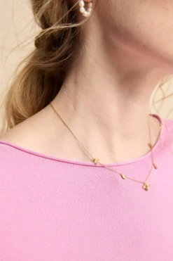 Maglia Girocollo Morbida con Maniche Corte - ROSA SCURO