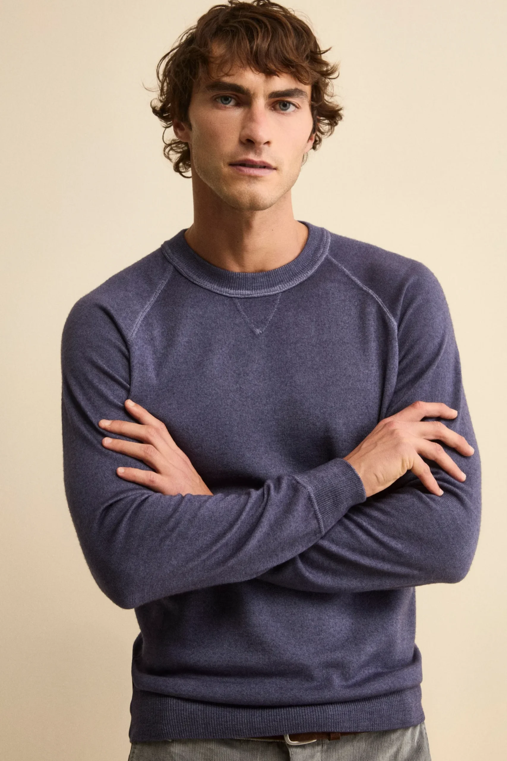 Maglia Girocollo Raglan in Lana Merino - JEANS