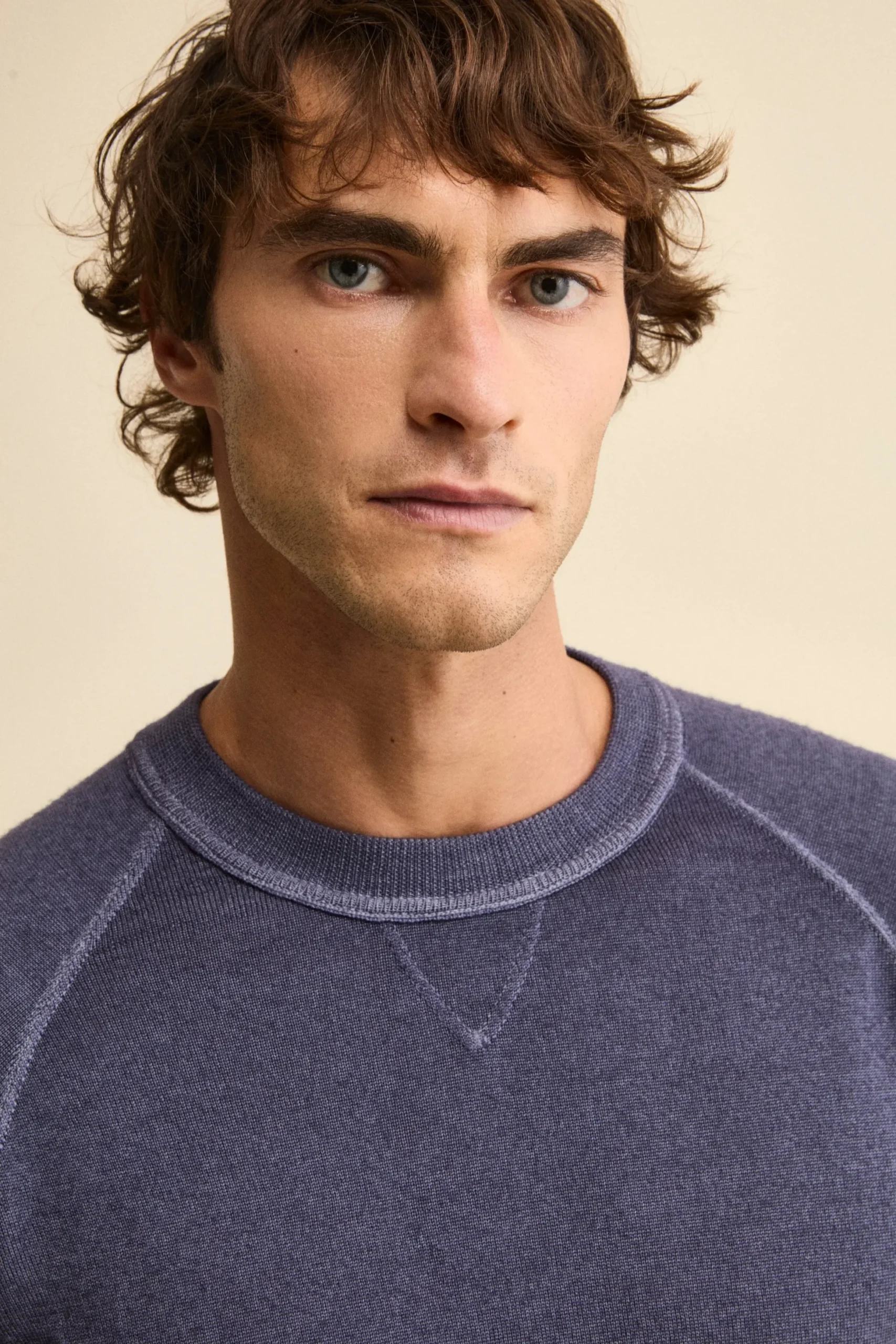 Maglia Girocollo Raglan in Lana Merino - JEANS
