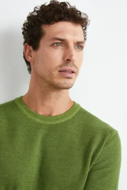 Maglia in lana a nido d’ape - OLIVA