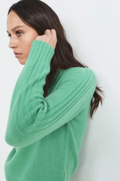Maglia in lana e cashmere con scollo a barca - MENTA