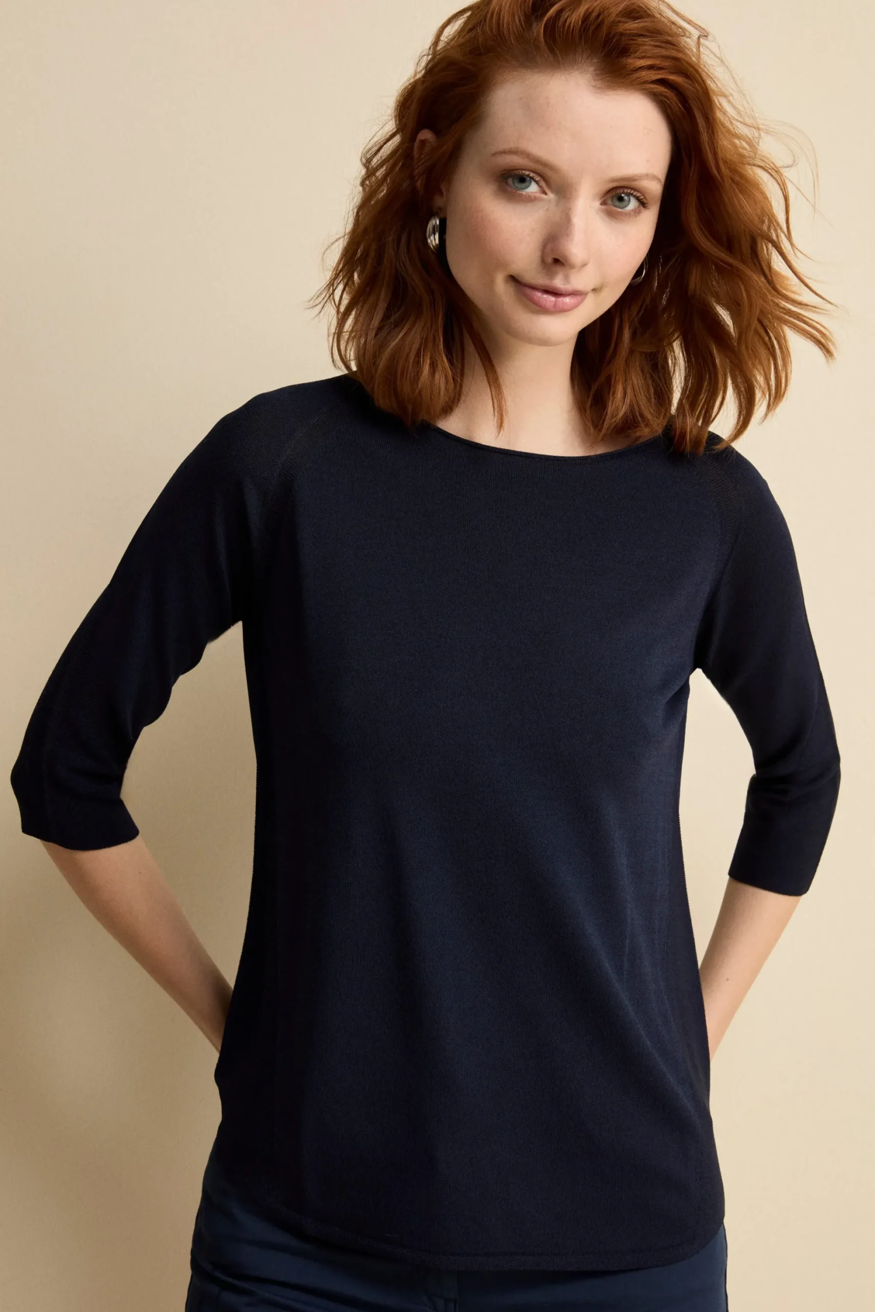 Maglia scollo a barchetta - BLU