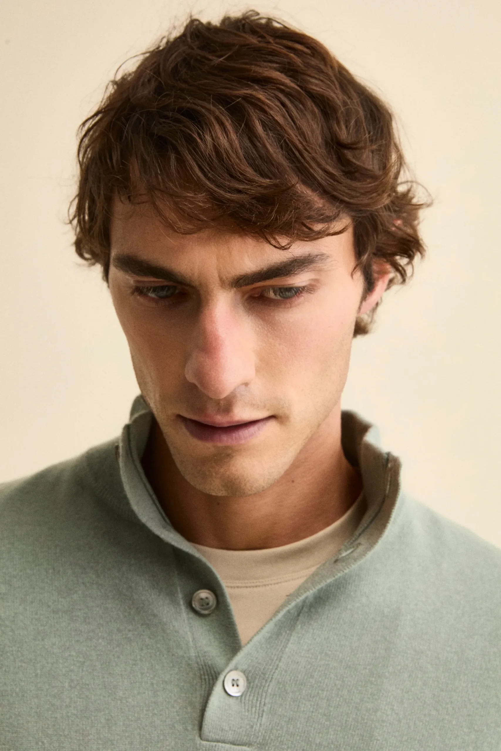 Maglia Serafino in Lana e Cashmere - VERDINO