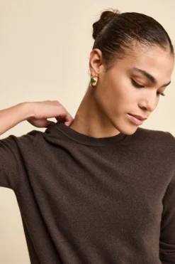 Maglioncino girocollo lana e cashmere - VISONE