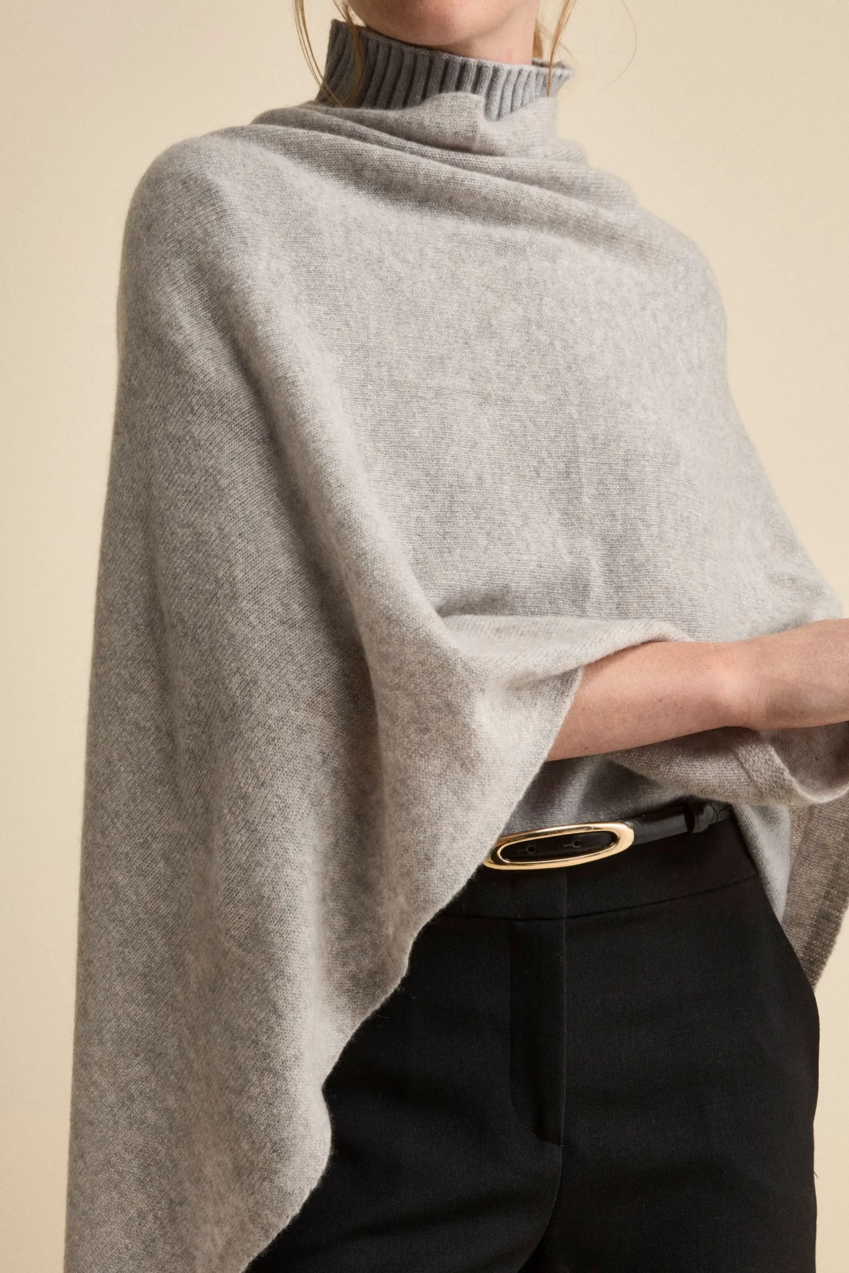 Mantella in cashmere da donna - GRIGIO CHIARO