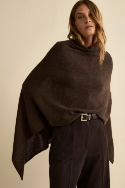 Mantella in cashmere da donna - MARRONE