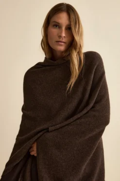 Mantella in cashmere da donna - MARRONE