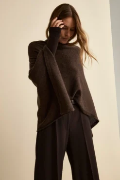 Mantella in cashmere da donna - MARRONE