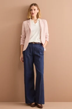 Pantalone Ampio in Denim con Pinces - DENIM