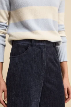 Pantalone Ampio in Velluto a Coste - BLU
