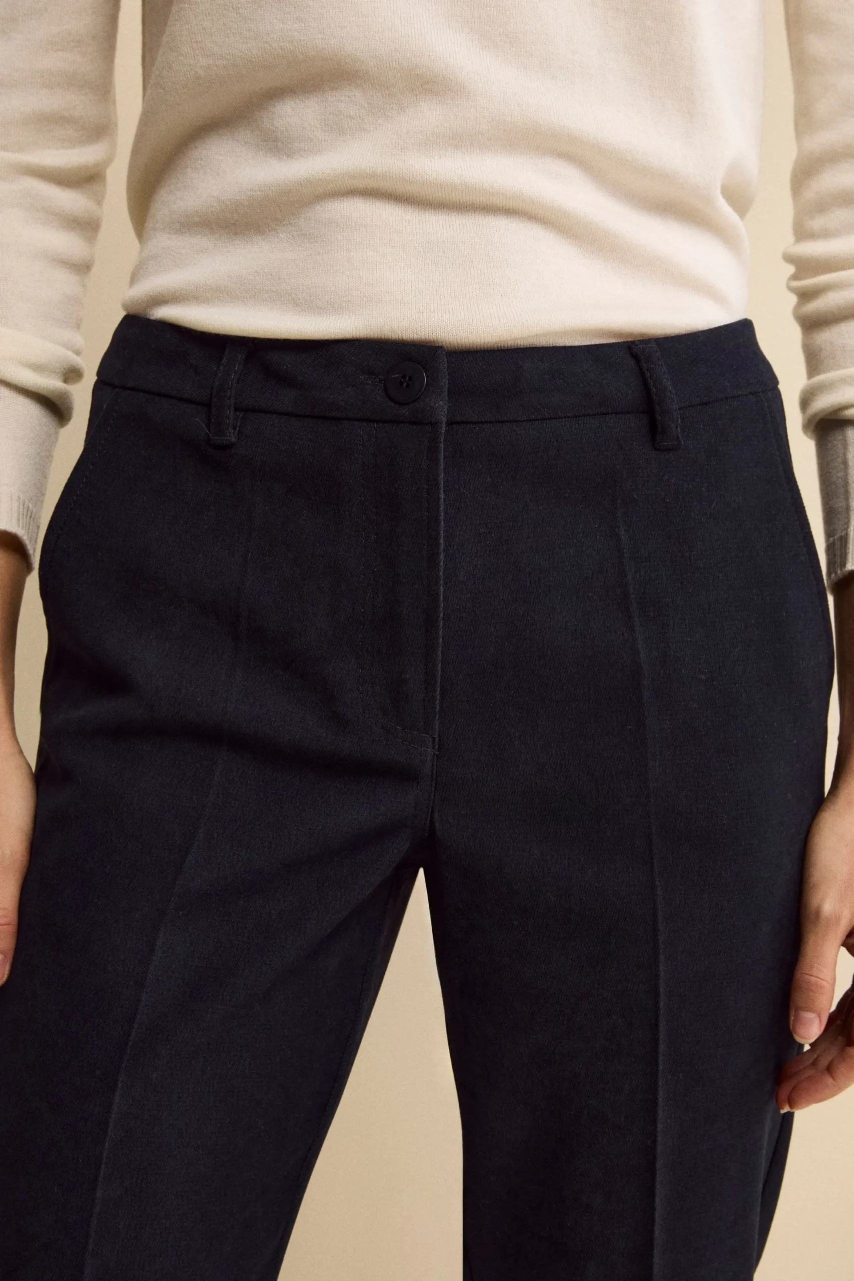 Pantalone a Sigaretta Regular Fit in Velluto - BLU