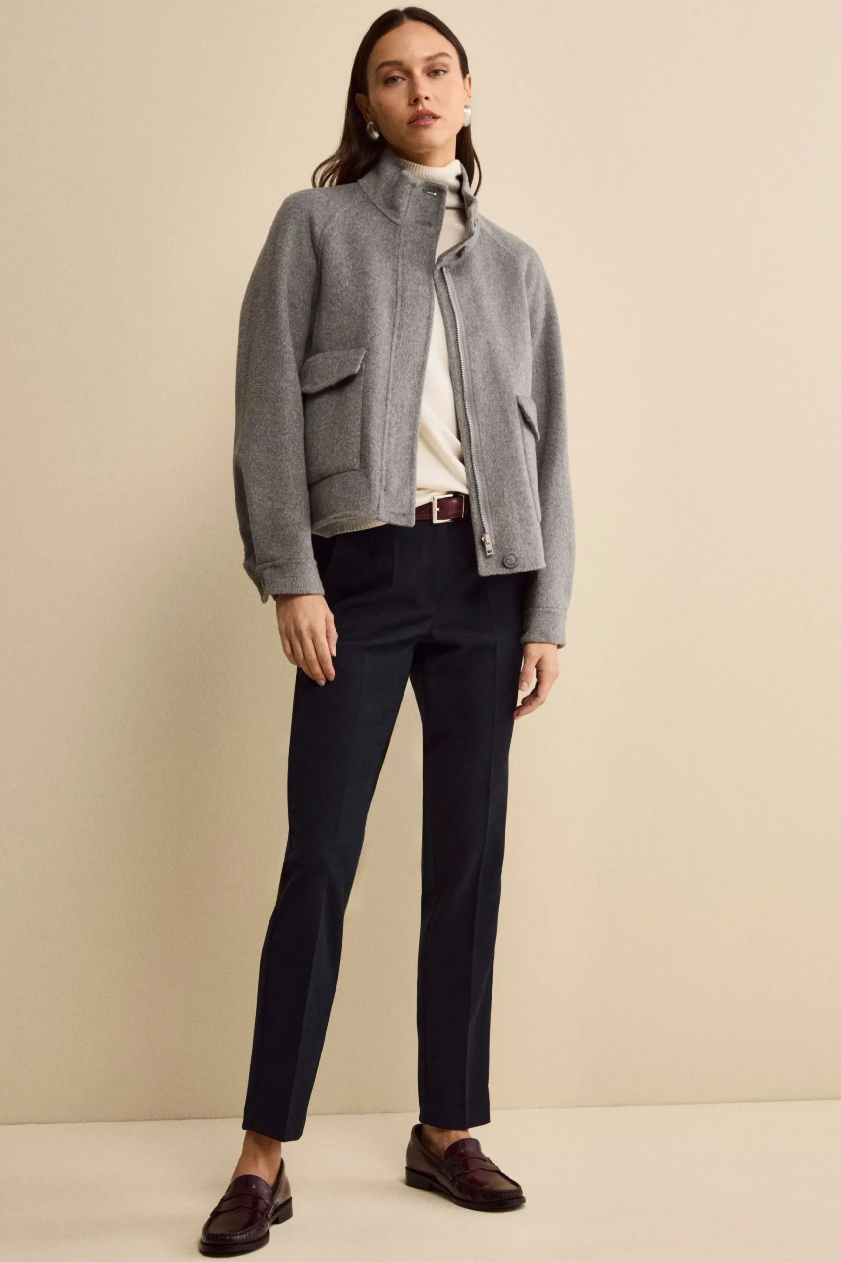 Pantalone a Sigaretta Regular Fit in Velluto - BLU