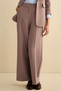 Pantalone Bistretch a Gamba Larga - ROSA ANTICO