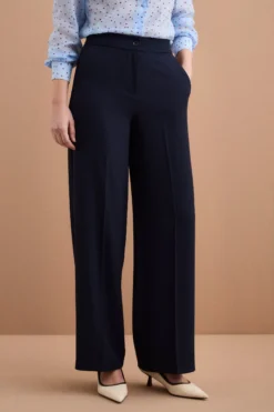 Pantalone Cady a Palazzo con Piega - BLU