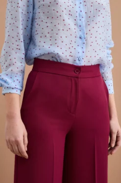Pantalone Cady a Palazzo con Piega - BORDEAUX
