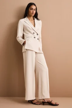 Pantalone Cady a Palazzo con Piega - SABBIA