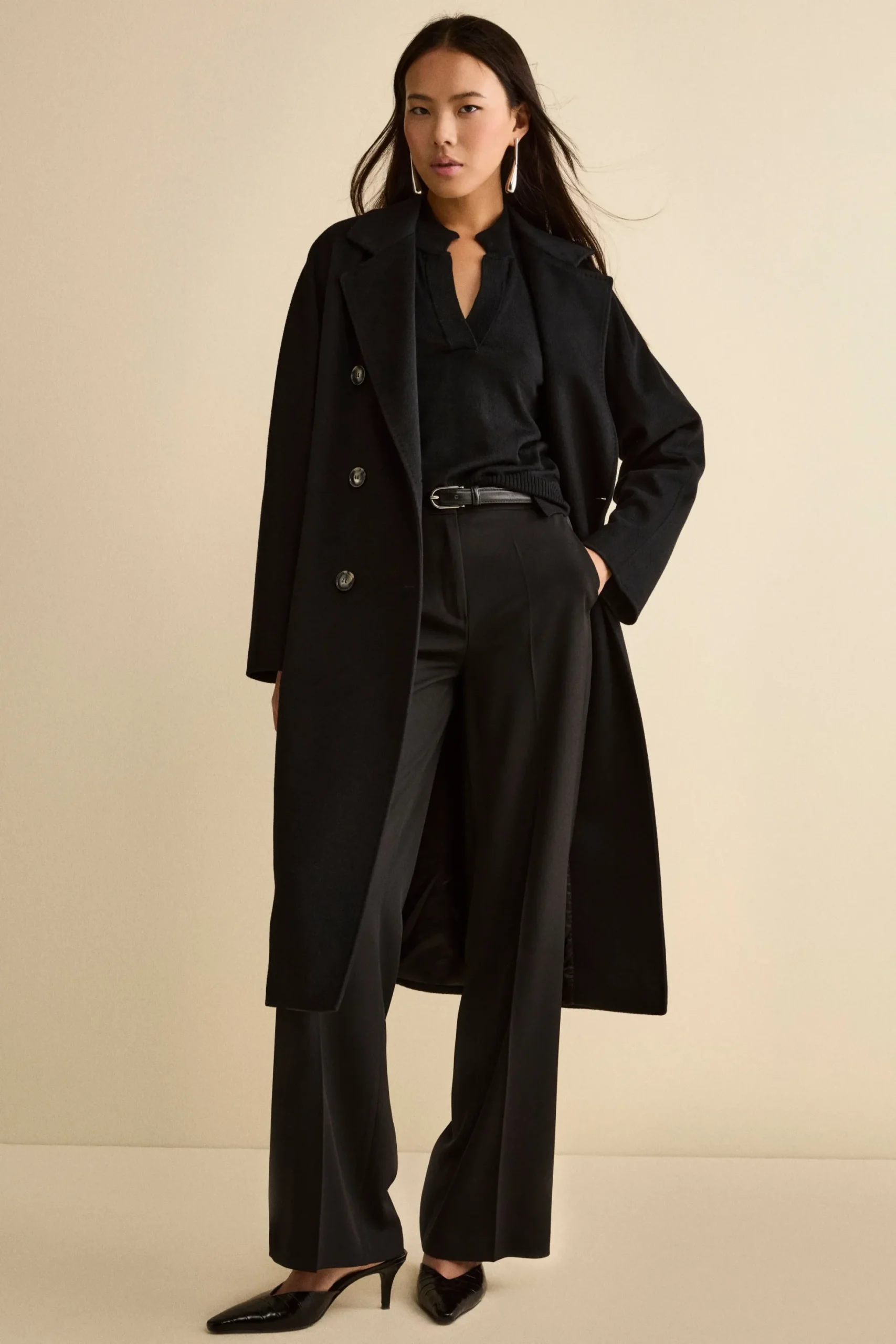 Pantalone Cady a Palazzo con Pieghe - NERO