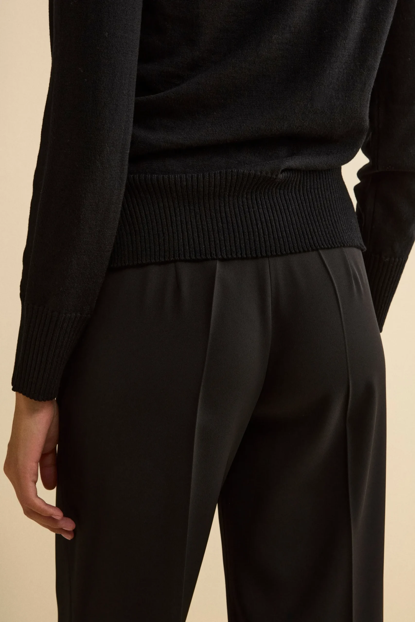 Pantalone Cady a Palazzo con Pieghe - NERO