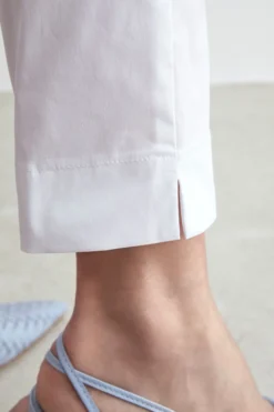 Pantalone capri con elastico - BIANCO