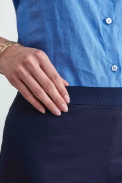 Pantalone capri con elastico - BLU