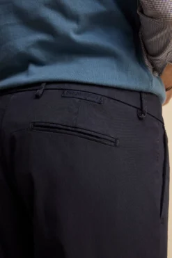 Pantalone Carrot in Cotone Piquet - BLU