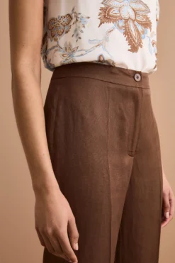 Pantalone Cerimonia a Sigaretta in Raso - CIOCCOLATO