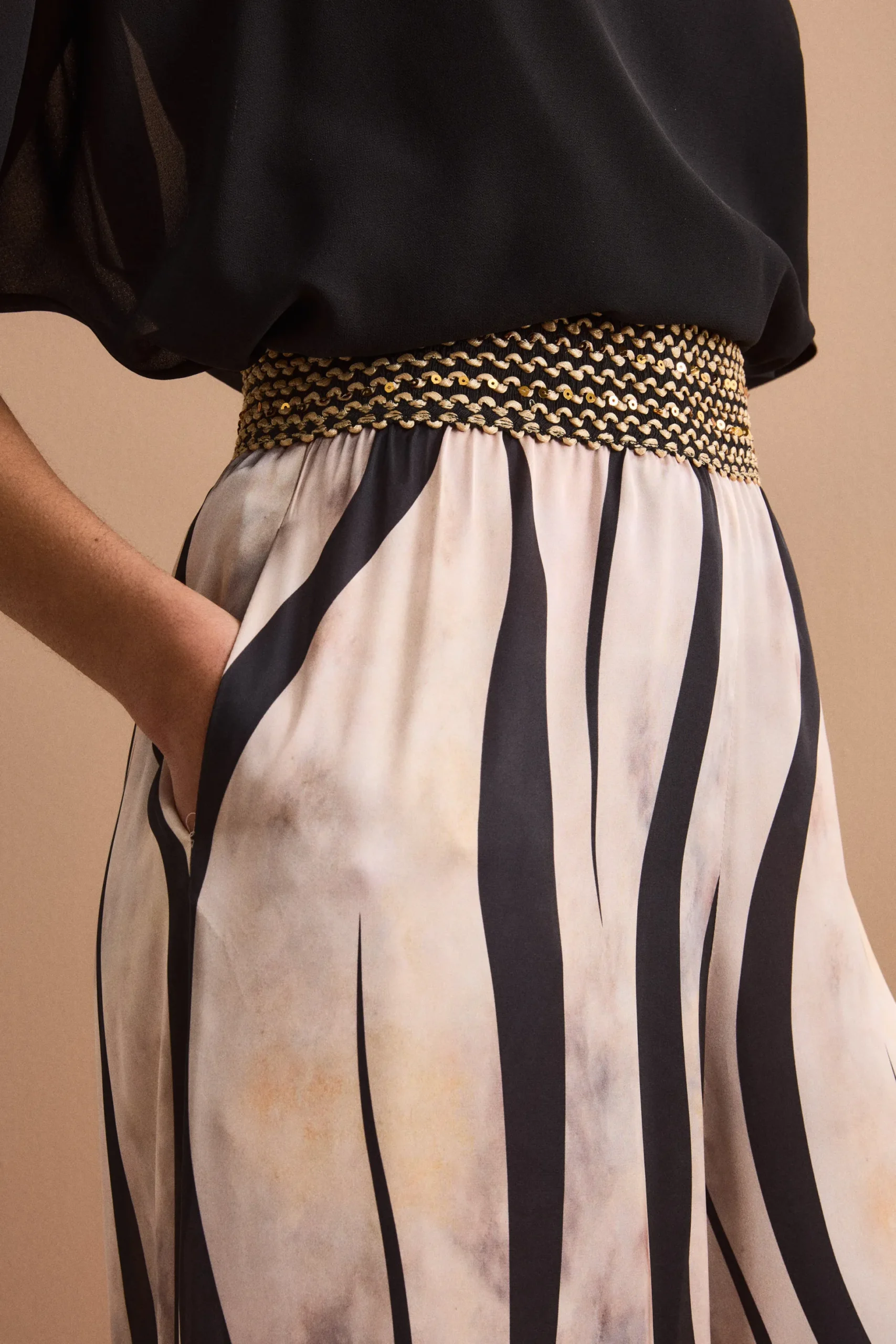 Pantalone Cerimonia Fluido con Passamaneria - FANT. ORO