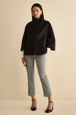 Pantalone Check a Sigaretta con Risvolto - GALLES GRIGIO