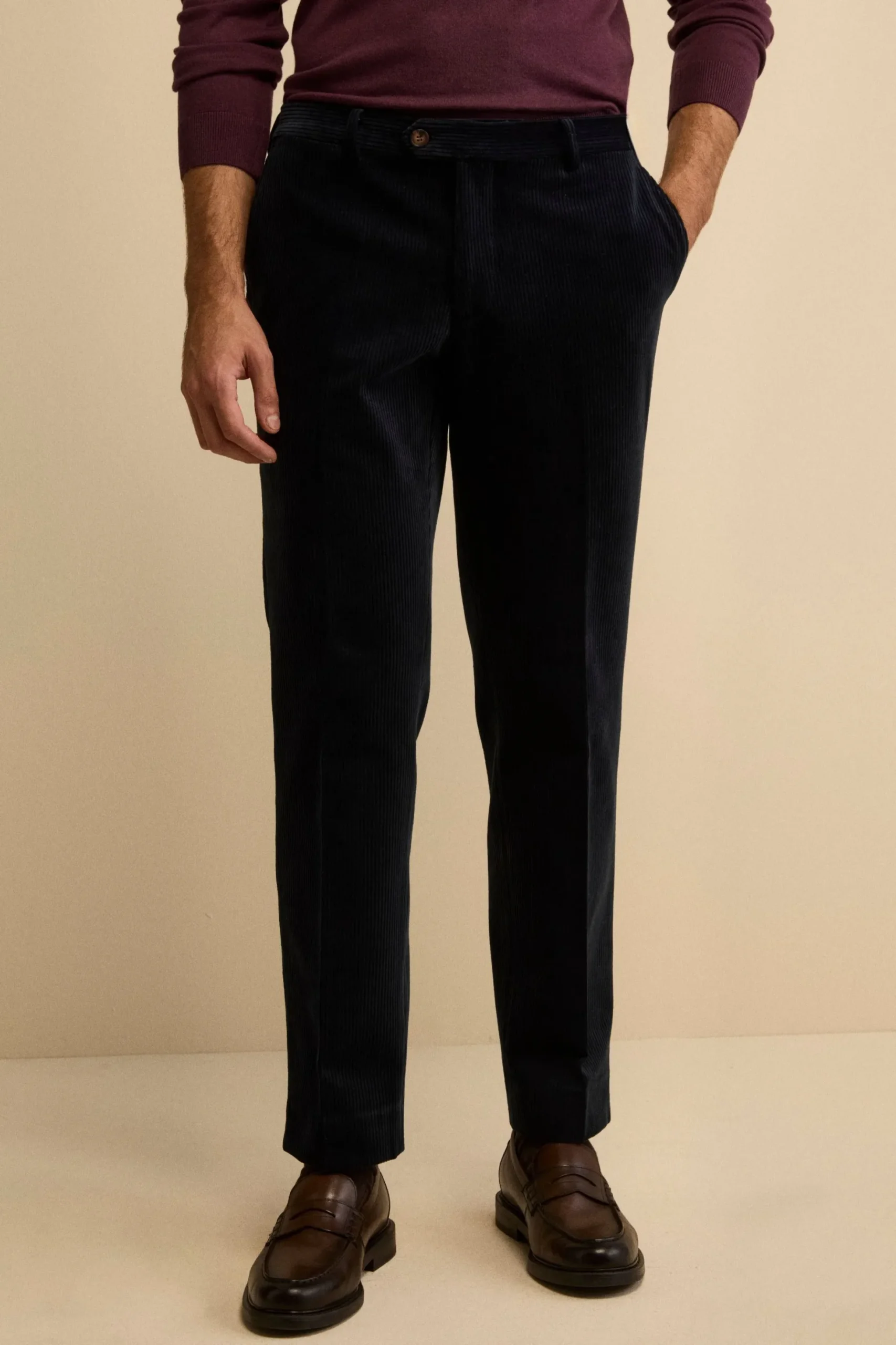 Pantalone Chino in Velluto Comfort Fit - BLU