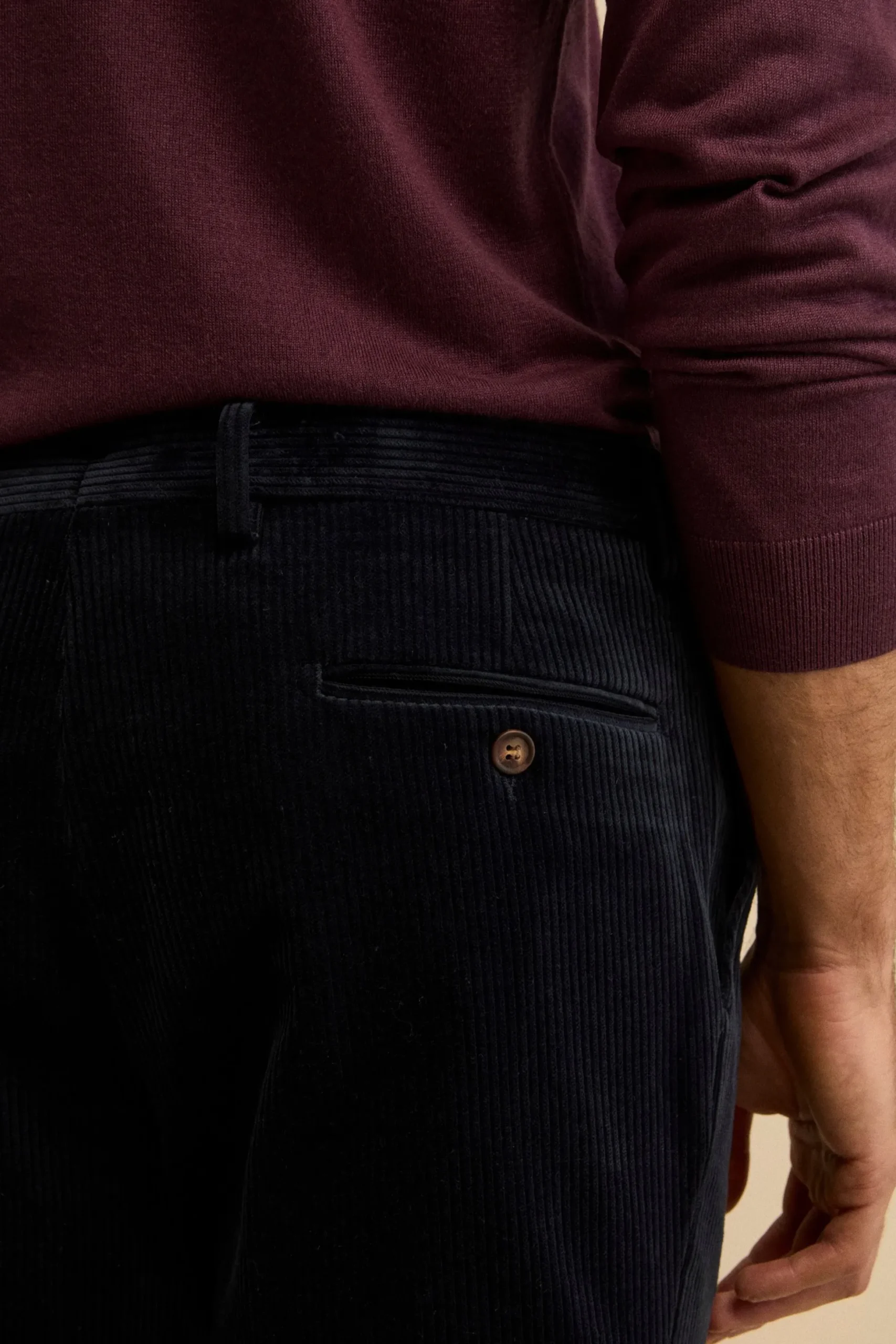 Pantalone Chino in Velluto Comfort Fit - BLU