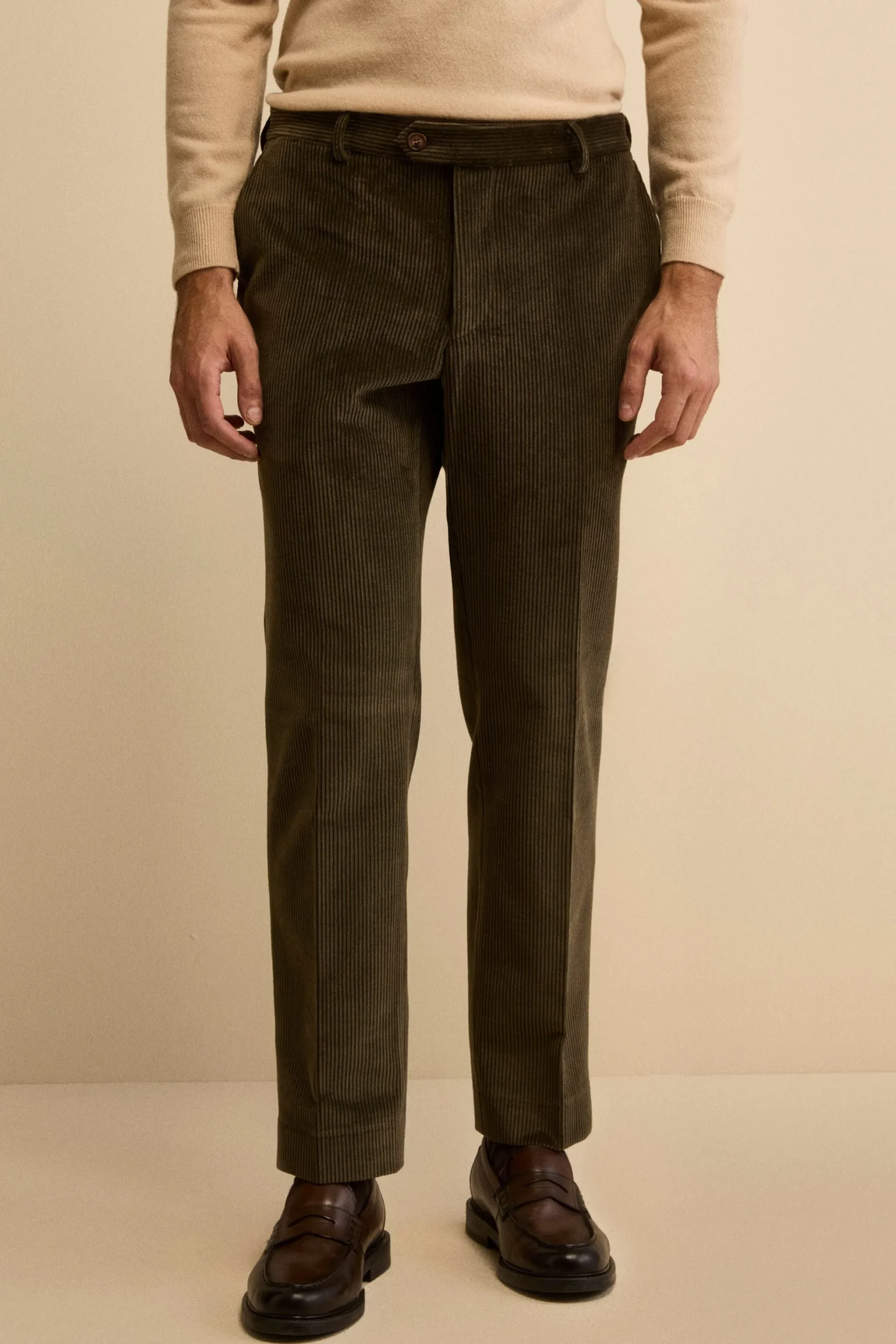 Pantalone Chino in Velluto Comfort Fit - VERDE