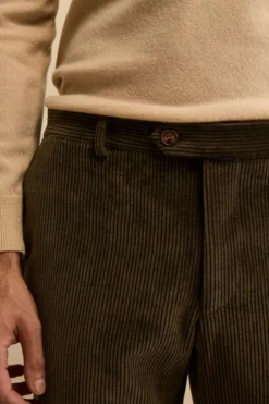 Pantalone Chino in Velluto Comfort Fit - VERDE