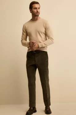 Pantalone Chino in Velluto Comfort Fit - VERDE