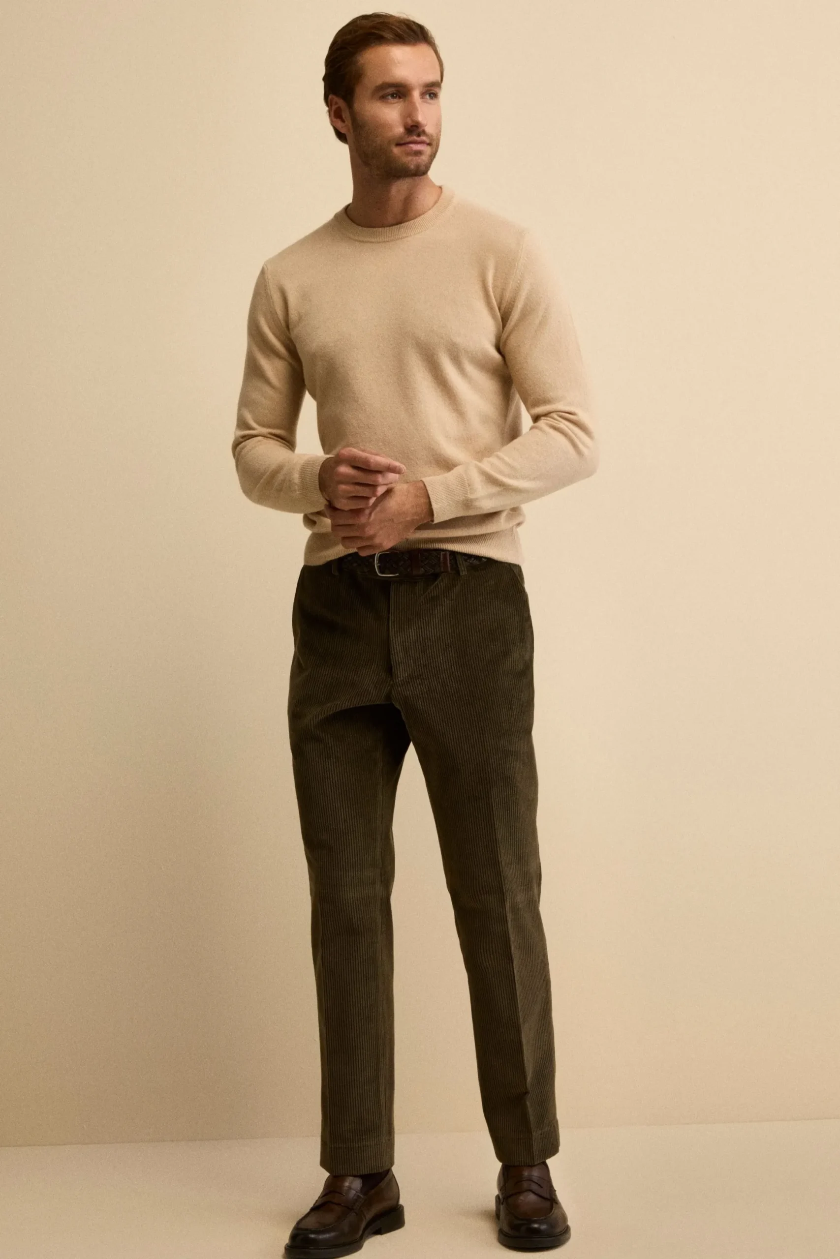 Pantalone Chino in Velluto Comfort Fit - VERDE