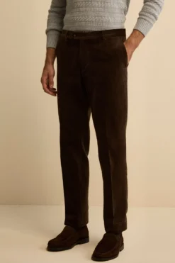 Pantalone Chino in Velluto Comfort Fit - MARRONE