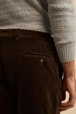 Pantalone Chino in Velluto Comfort Fit - MARRONE