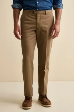 Pantalone Chino Regular Fit in Gabardina - BEIGE