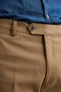 Pantalone Chino Regular Fit in Gabardina - BEIGE