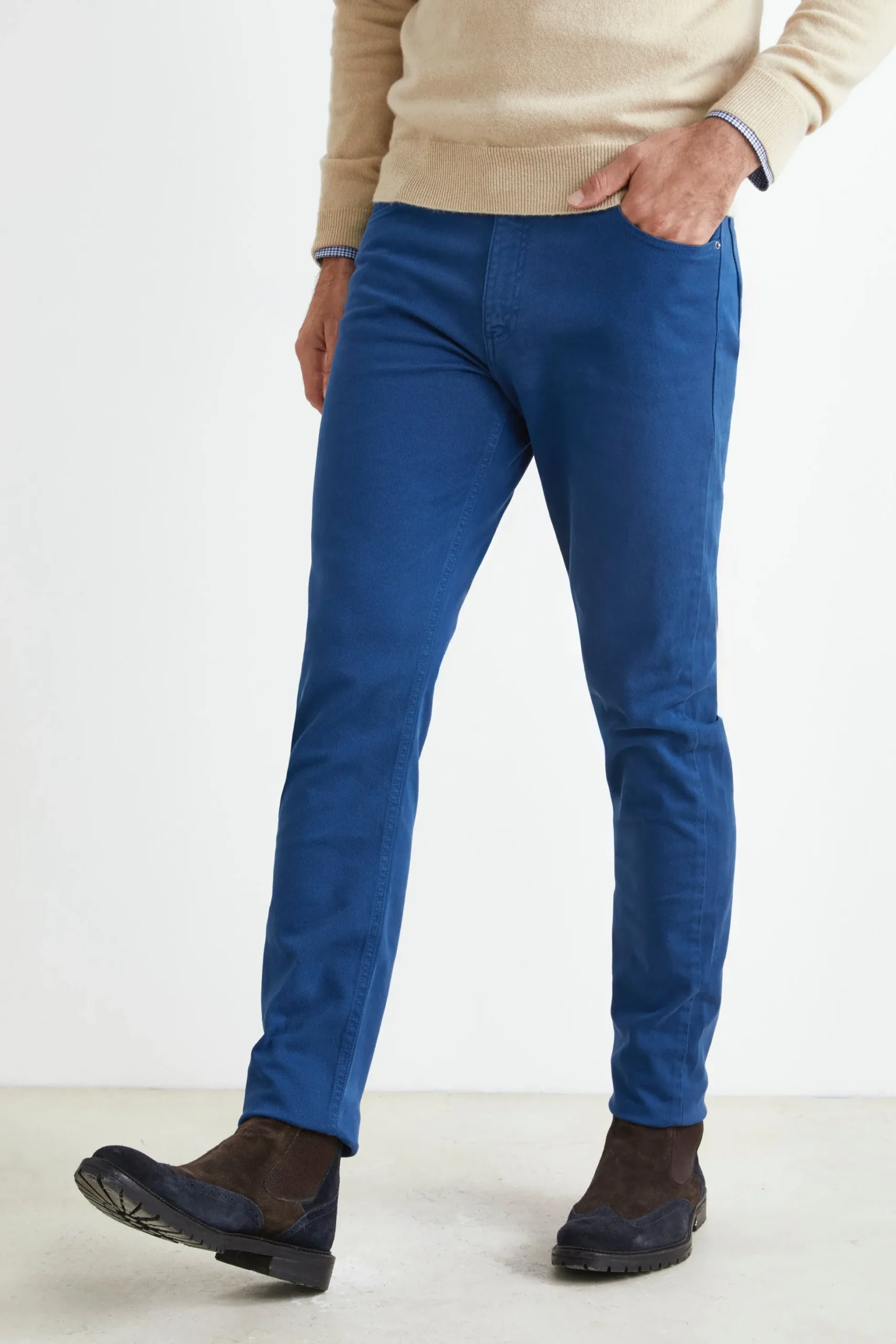 Pantalone Cinque Tasche Slim Fit - PETROLIO