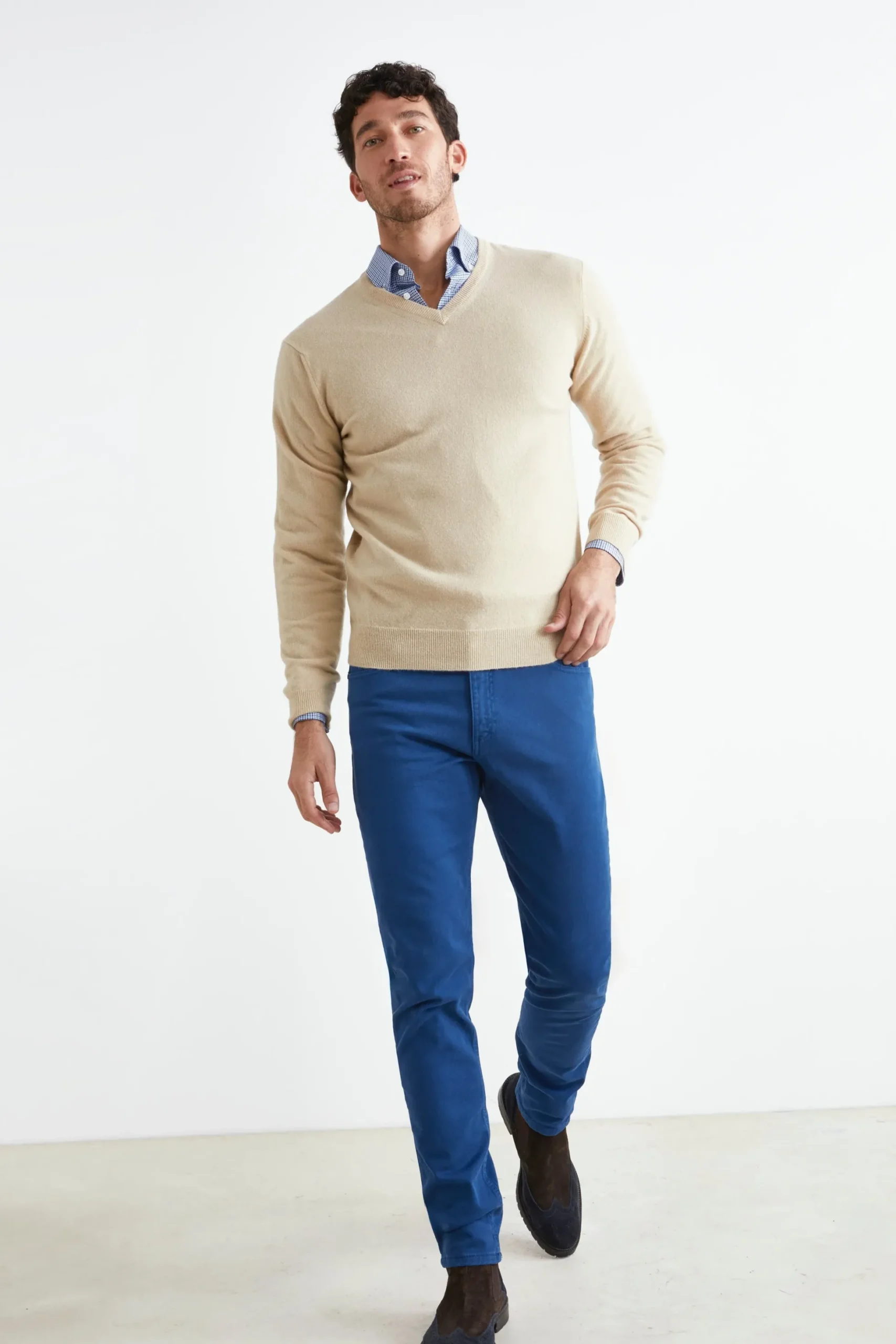 Pantalone Cinque Tasche Slim Fit - PETROLIO